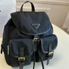 Schwarzer Re-Nylon-Rucksack, Designer-Männer, Sportrucksack, Reisegepäck, Tragetasche, Studenten-Schultasche, Nylon-Jump-Sack-Rucksäcke, Umhängetasche