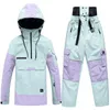 Skianzüge 2023 Frauen Männer Ski Outdoor Winter Thermische Winddicht Snowboarden Kleidung Wasserdichte Sport Schnee Sets 230920