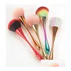 Party Favor Rose Gold Powder Blusher Brush Professional Makeup Large Cont Cosmetic Face Brocha Colorete Tool Drop Delivery Home Garden Dh1Ql