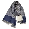 Scarves 195cm65cm Winter Scarf Men Ethnic Paisley Style Male Navy Cotton Linen Knitted Tassel 230921