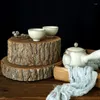 Bakeware Tools Lod Wood Cake Tray Wedding Cupcake Plates With Tre Bark Fruit Ma Caron Display för PO Props Home Baking