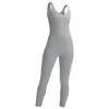 LU-1449 Women Yoga Jumpsuit Double-sided Buff Nude Nylon High Elastic Yoga Outfit Sports Fitness Jumpsuit