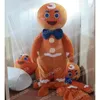 Performance Gingerbread man Mascot Costumes Halloween Cartoon Character Outfit Suit Xmas Outdoor Party Outfit Unisex Promotional Advertising Clothings