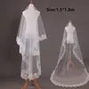 Cheap Wedding veil Soft tulle with Applique Edge 1 5 1 8m White ivory Bridal veils Wedding Accessories voiles de mariage327b