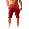 Pantalones cortos para hombre Pantalones cortos de algodón y lino para correr en la playa Pantalones cortos deportivos de ocio