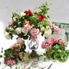 Decorative Flowers Artificial Geranium Red Pink Plant Plants Flower For Wedding Garden Home Xmas Decoration