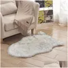 Teppiche Waschbar Faux Schaffell Teppich Teppich Shaggy Boden Sofa Kissen Küchenmatte Pelz Schafe Bereich Wohnkultur D20 201225 Drop Lieferung Dhitd