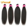 Perruques en dentelle Upermall doux crépus droits paquets de cheveux humains 1 3 4 Yaki offres 8 30 pouces 100 tissage brésilien Remy pour les femmes couleur naturelle 10A 230920