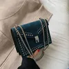 Sacs à bandoulière Rivets sac à bandoulière en cuir design pour femmes 2023 chaîne sac à main et sacs à main femme dames petit messager