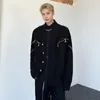 メンズジャケットSyuhgfa Cardigan V-Neckファッションジャケットジッパースプリットニッチデザインパーソナリティ男性服韓国スタイルのカジュアルコート