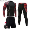 Herrspårar för herrskompression sportkläder kostymer gym tights träning kläder träning jogging sport set löpande rashguard träning för män l23092