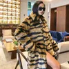 Женское меховое пальто из искусственного меха, зимнее длинное леопардовое женское пальто из искусственного меха, теплое плюшевое пальто, модная меховая куртка высокого качества, женская свободная верхняя одежда 7XL 8XL T230921