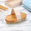 Body Brush Bath Natural Boar Brestle Organic Dry Hud Body Brush Bamboo Wet Back Shower Borstes Exfoliating Badborste FY3787