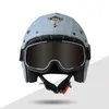 Casques de moto Keaz Dot approuvé casque ouvert avec lunettes Vintage Jet Street Cruiser 3/4 moteur