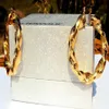 Women Hoop & Huggie 45mm Big Chunky Thick Solid Fine Gold Metal Chains Large Fashion Earrings Hook Rock230x