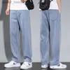 Men's Jeans Summer Thin Men's Straight Loose Gray Jeans Soft Fabric Lyocell Fabric Light Colored Casual Pants Male Brand Trousers L230921