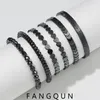 Link Armbänder Naturstein Schwarz Hämatit Armband Für Frauen Männer Liebe Flache Perle Gewebt Einstellbare Schmuck Geschenke