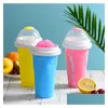 Otros Drinkware Verano Reutilizable Custom Sile Cup Creative Cream Squeeze Slushy Maker Ice Sn4325 Drop Entrega Hogar Jardín Cocina Dini Dhyva
