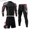 Herrspårar för herrskompression sportkläder kostymer gym tights träning kläder träning jogging sport set löpande rashguard träning för män l23092