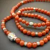 MG0836 6 mm Grau Carnelian 108 Mala Yoga Joias Buda Equilíbrio Espiritual Envoltório Pulseira Presente para Her2395