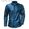 Camicie eleganti da uomo Camicie moda uomo Casual Manica lunga Sparkle Camicia vintage maschile Camicia da smoking da discoteca anni '70 L230921