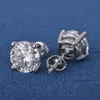 Anpassad Real 10K 14K 18K Solid Gold S925 Sterling Silver 3mm - 10mm 1CT - 10CT D VVS Moissanite Diamond Studs örhängen