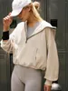 여성용 후드 유럽과 미국 패션 Y2K 레트로 후드 스웨터 스포츠 후 까마귀 지퍼 스트링 긴 슬리브 재킷