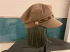 Berets 202308-yuchun gota moda chapéu retalhos cabelo falso rua senhora serviço octogonal mulheres lazer viseiras boné