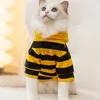 Cat Costumes Dog Bee Costume Pet Bee Halloween Hoodies Soft Cat Holiday Cosplay Warm Clothes Funny Outfits Clothes for Small Medium Dogs HKD230921