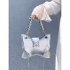 Женская серебряная сумочка Y2k в форме бабочки, женская новая модная и универсальная сумка через плечо с бусинами