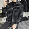 Men's Jackets 2023 Tweed Plaid Thick Single Breasted Korean Version Trend Spring Autumn Loose Streetwear Trench Coats L180