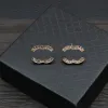 20 Stijl Luxe Merk Ontwerpers Letters Stud 18K Verguld 925 Zilver Vrouwen Kristal Strass Parel Oorbellen Bruiloft Sieraden