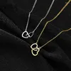 Anhänger Halsketten Herzen Halskette für Frauen Mädchen Liebe Silber Gold Farbe Edelstahl Charme Schmuck Geschenk Großhandel (GN515)