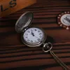 Relógio de bolso de quartzo de bronze vintage colar de relógio de bolso verde colar pingente para homens feminino presente para homens watch208w