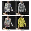 Men's Casual Shirts Mens Butterfly Printed Long Sleeve Shirt Band Collar Button Down Party T Dress Up