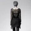 Maglioni da donna PUNK RAVE Pullover rotto Maglione a righe Goth Visual Kei Moda Kera Camicia nera Top Steampunk