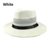 Berets Windproof Summer Straw Hat Men kobiety moda sombrero banama fedora guy linie