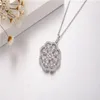Venda 925 prata esterlina flor colares pingentes com alta qualidade simulado diamante para presente de aniversário feminino cocktail jóias281a