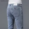 Jeans para Hombres Color Sólido Algodón Negro Gris Oscuro Jeans Pantalones para Hombres Clásico Slim Stretch Casual Moda Coreana Juventud Pantalones De Mezclilla Masculinos L230927
