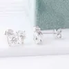 Moissanite Diamond Stud Colering 14k złota wykończenie dla kobiet drobnoziarniste kolczyki biżuterii