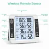 Haushaltsthermometer ORIA Hygrometer 100M Drahtloses digitales Innen-Außenthermometer mit 3 Sensoren Wetterstation für das Heimbüro 230920