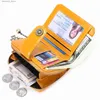 Fermasoldi Portafoglio in vera pelle da donna di alta qualità Porta carte RFID antifurto Porta carte Portamonete Portafogli per pochette da donna Q230921