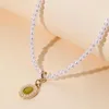 Collane con ciondolo Versione coreana di lusso leggero Design di nicchia Collana di perle Gioielli vintage da donna
