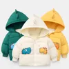 Giubbotti Giacca per Ragazzi Bambini Bambini Bambino Neonato Neonate Manica lunga Simpatico cartone animato Inverno Solido Cappotti Orecchie Cappotto di vernice 230920