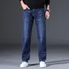 Mens Jeans Fashion Classic för Black Denim Pants Men Stylish Slim Fit Stretch Baggy Male Loose Trousers Trend Casual 230921