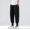 Männer Hosen M-5XL Baumwolle Harem Männer Feste Elastische Taille Streetwear Jogger 2023 Baggy Drop-gabelung Casual Hosen XXXXXL