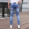 Jeans voor heren Herenjeans Mode Straat Hip-Hop Jeans Heren Punkstijl Denim Broek Zomer Lente Heren Rekbaar Slim Fit Hoge kwaliteit Herenjeans L230921