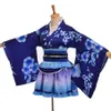 Costume de Kimono japonais Yukata Sonoda Umi bleu Anime Cosplay Robe341h