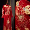 Ethnic Clothing Exquisite Velour Phoenix Sequins Tassels Embroidery Cheongsam Bride Wedding Dress Chinese Style Oriental Toast