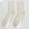 Chaussettes japonaises à fines rayures verticales pour femmes, bas en coton bleu Style collège Ins Tide, printemps et été